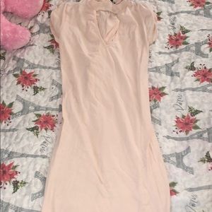 Peach colored dresses with laced back